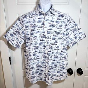 VINEYARD VINES Stretch Poplin Short Sleeve
Edgartown Scenes Shirt Sail Sz L💛